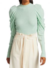 Drea Loungewear Knit Drape-Sleeve Sweater at Saks Fifth Avenue